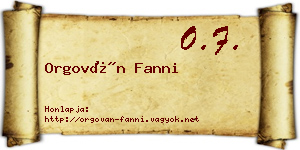 Orgován Fanni névjegykártya