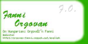 fanni orgovan business card